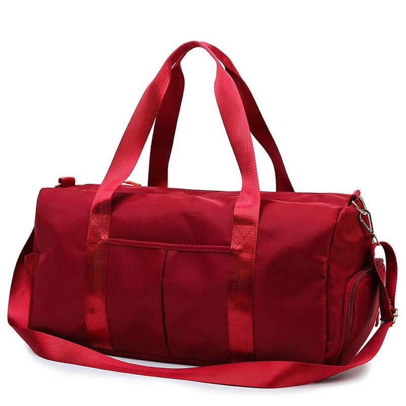 KARRESLY Sports Gym Bag for Women Travel Duffel Bag with Wet Pocket and Shoes Compartment for Training Swim Yoga(Red) - Image 1